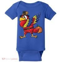 Dabbing Pilgrim Parrot Thanksgiving Bird Meaningful Gift Baby Bodysuit thumb 0