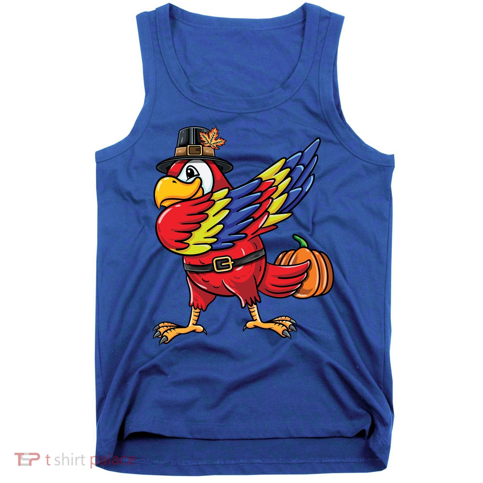Dabbing Pilgrim Parrot Thanksgiving Bird Meaningful Gift Tank Top