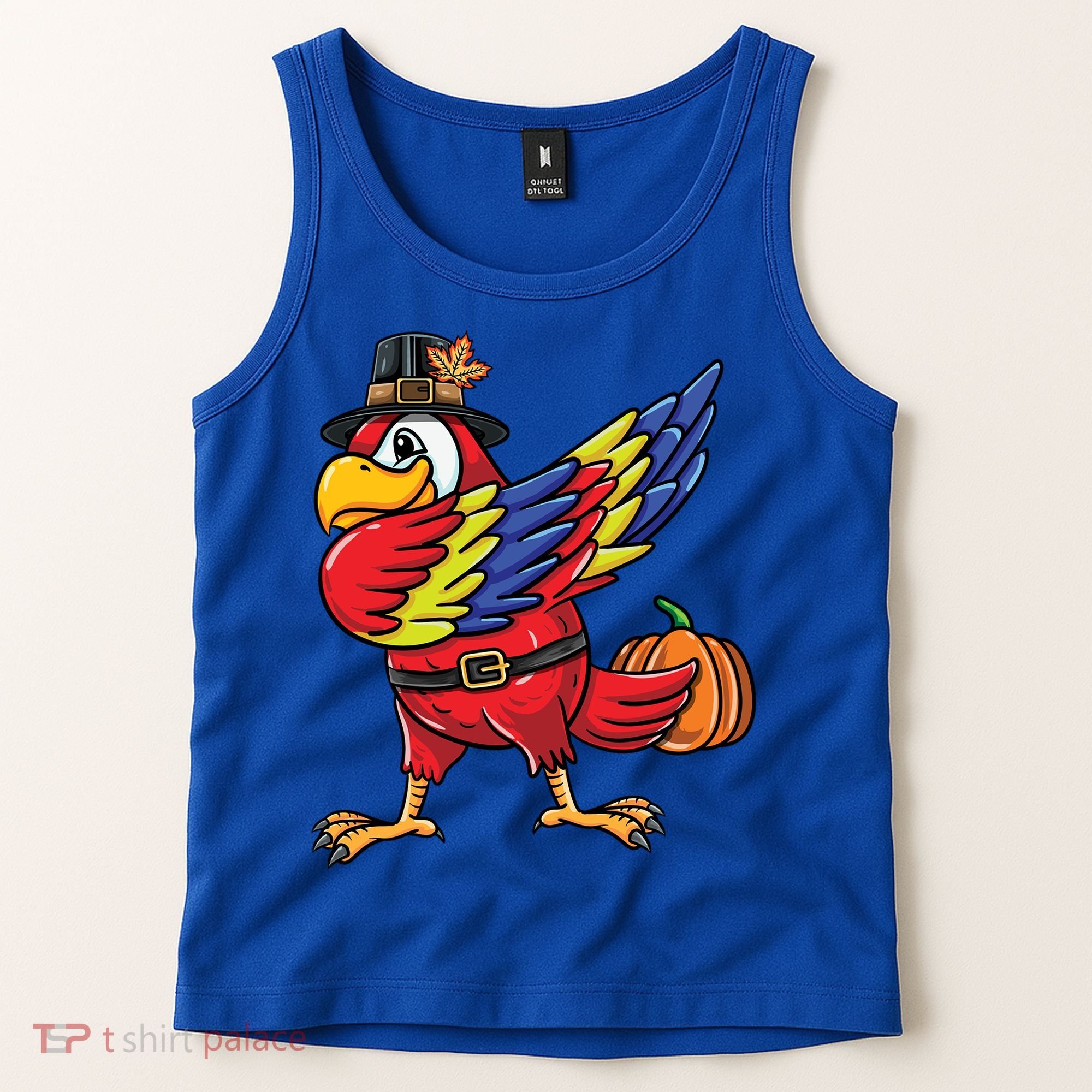 Dabbing Pilgrim Parrot Thanksgiving Bird Meaningful Gift Tank Top