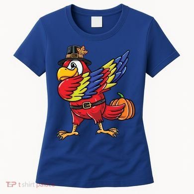 Dabbing Pilgrim Parrot Thanksgiving Bird Meaningful Gift Women's T-Shirt