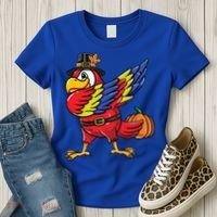 Dabbing Pilgrim Parrot Thanksgiving Bird Meaningful Gift Women's T-Shirt thumb 3
