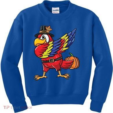Dabbing Pilgrim Parrot Thanksgiving Bird Meaningful Gift Kids Sweatshirt