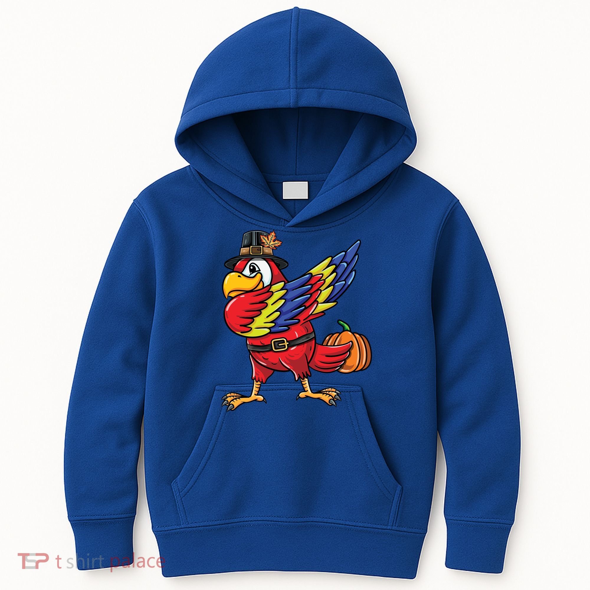 Dabbing Pilgrim Parrot Thanksgiving Bird Meaningful Gift Kids Hoodie
