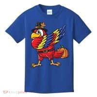 Dabbing Pilgrim Parrot Thanksgiving Bird Meaningful Gift Kids T-Shirt thumb 0