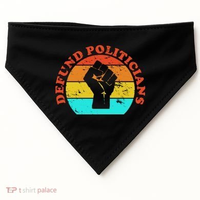 Defund Politicians Retro USA-Made Doggie Bandana