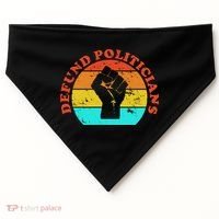 Defund Politicians Retro USA-Made Doggie Bandana thumb 0