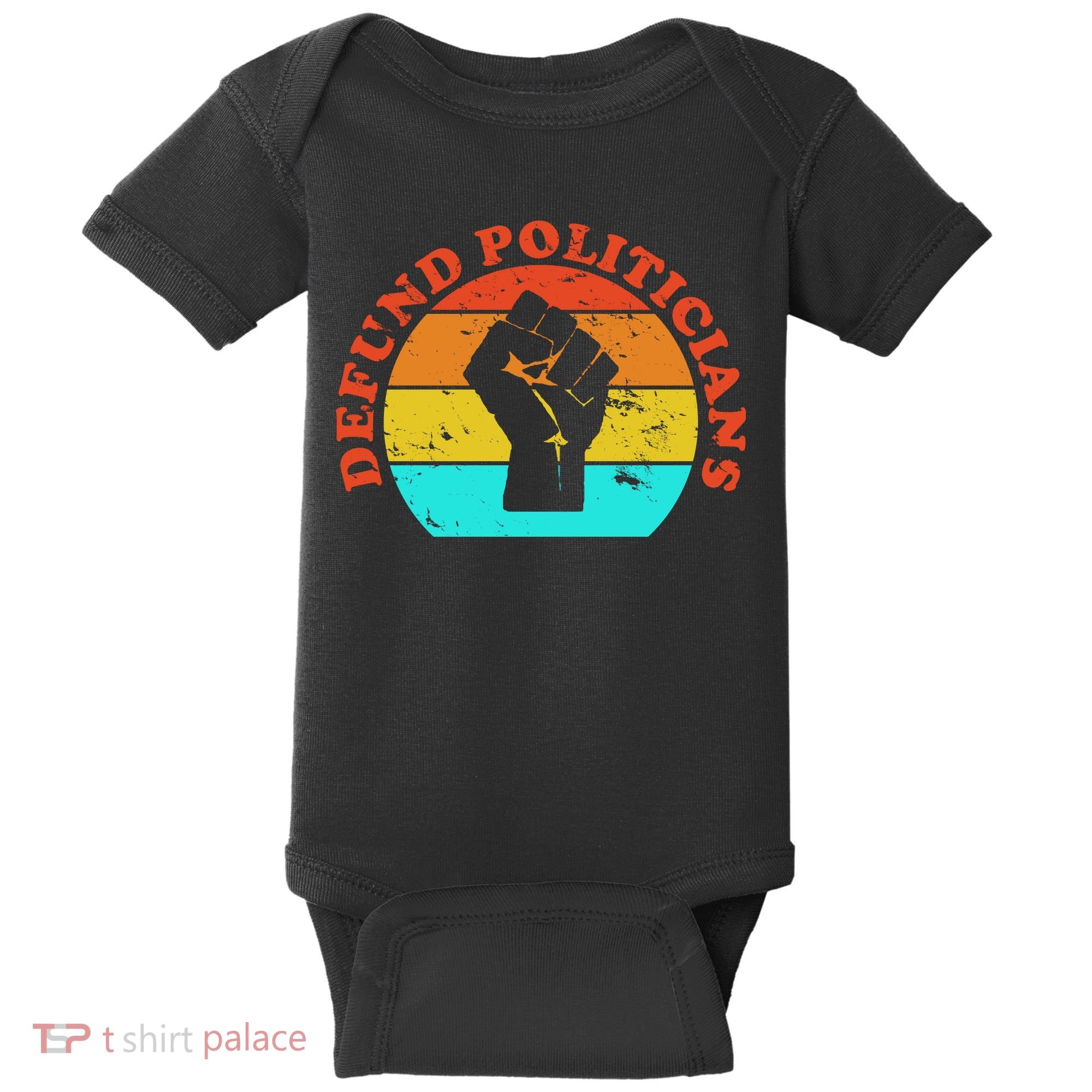 Defund Politicians Retro Baby Bodysuit