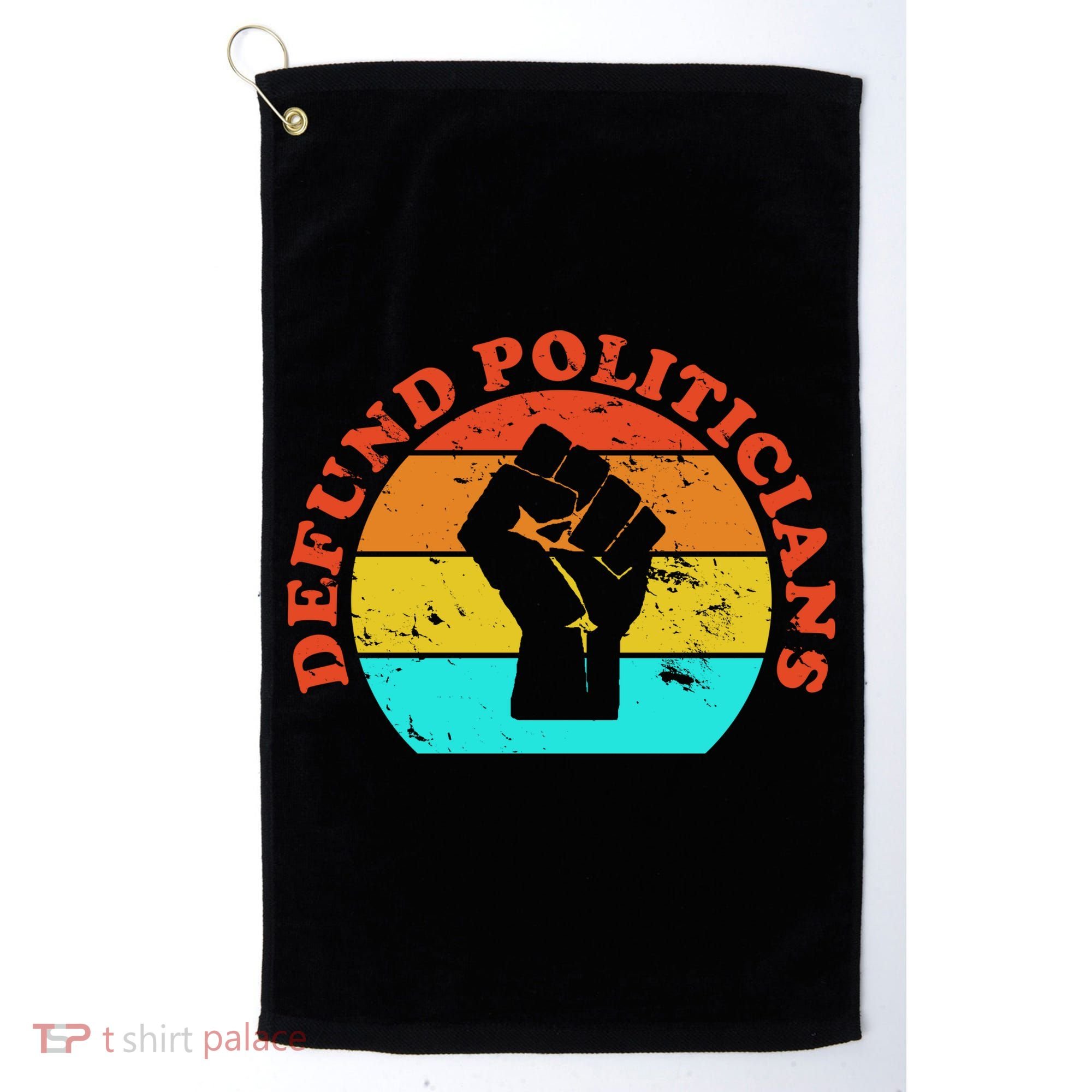 Defund Politicians Retro Golf Towel