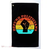Defund Politicians Retro Golf Towel thumb 0