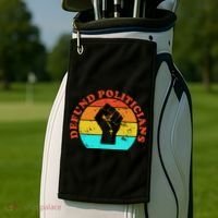 Defund Politicians Retro Golf Towel thumb 2