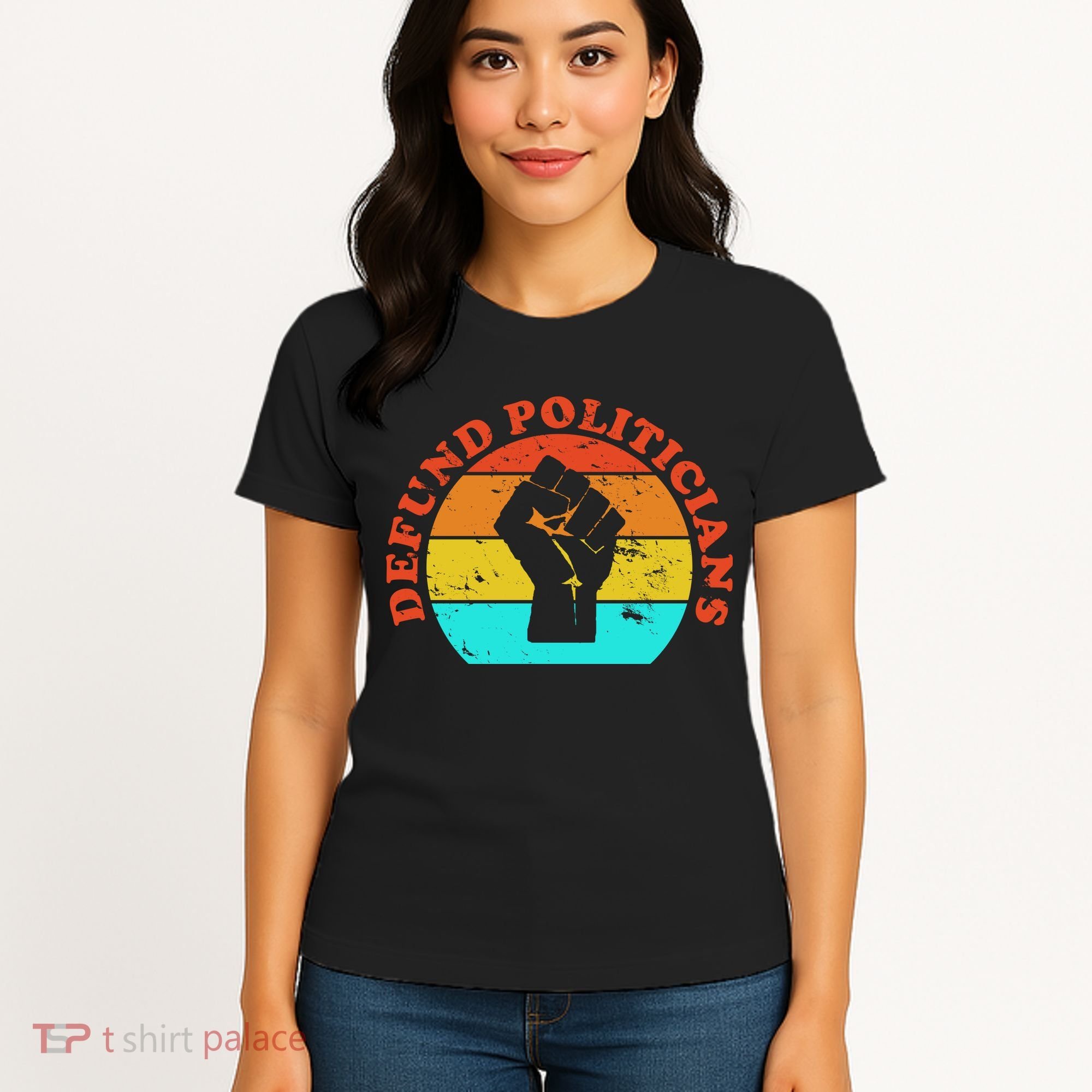 Defund Politicians Retro Women's T-Shirt