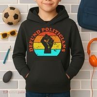 Defund Politicians Retro Kids Hoodie thumb 2