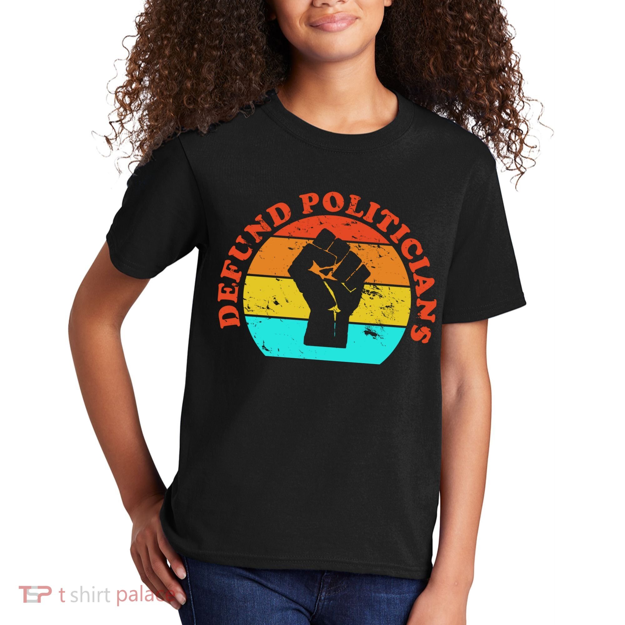 Defund Politicians Retro Kids T-Shirt