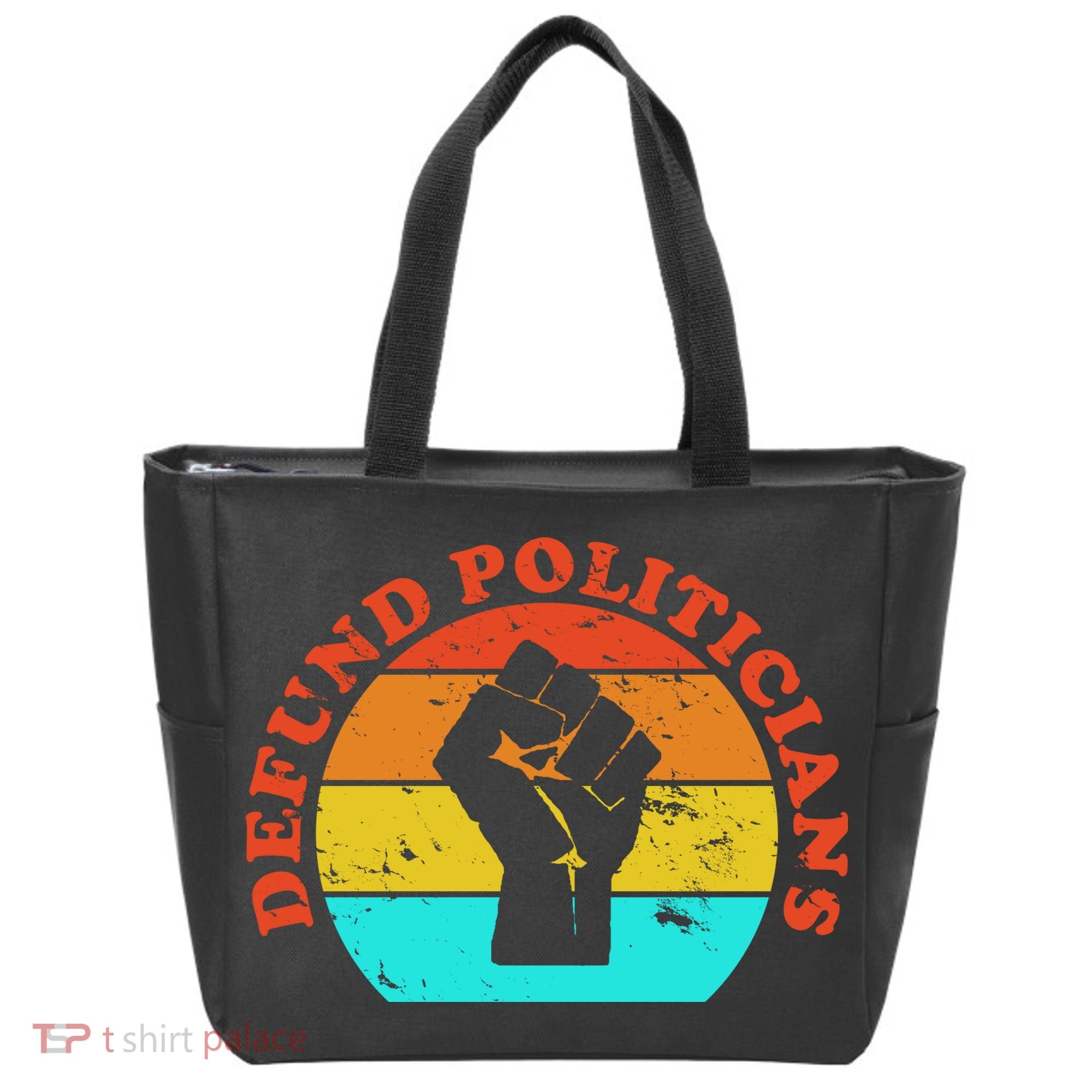 Defund Politicians Retro Tote Bag