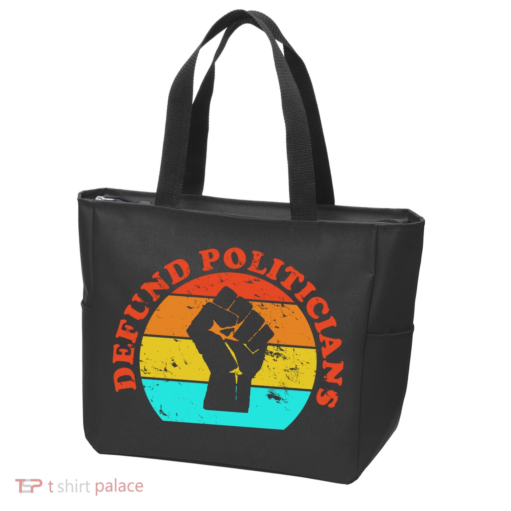 Defund Politicians Retro Tote Bag