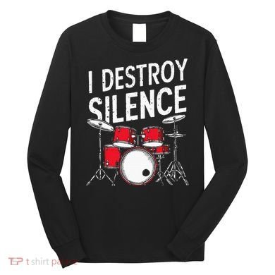 Drums & Percussion Rock Music Drummer Gift Long Sleeve Shirt