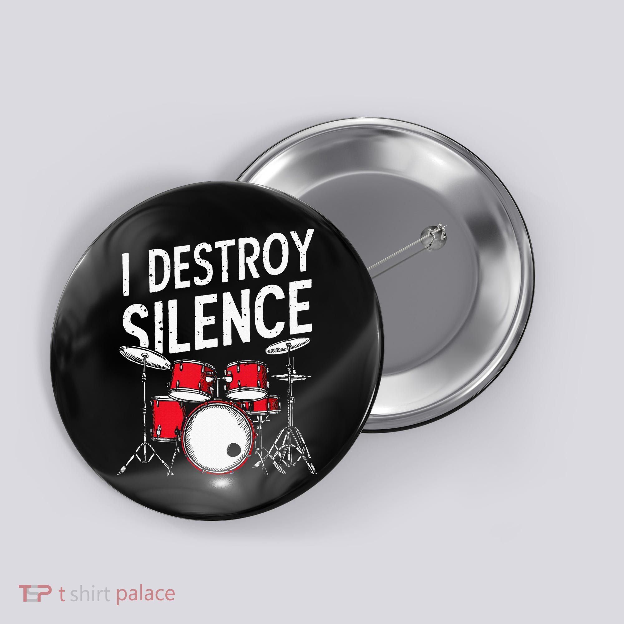 Drums & Percussion Rock Music Drummer Gift Button