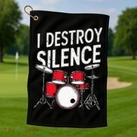 Drums & Percussion Rock Music Drummer Gift Golf Towel thumb 1