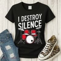 Drums & Percussion Rock Music Drummer Gift Women's T-Shirt thumb 3