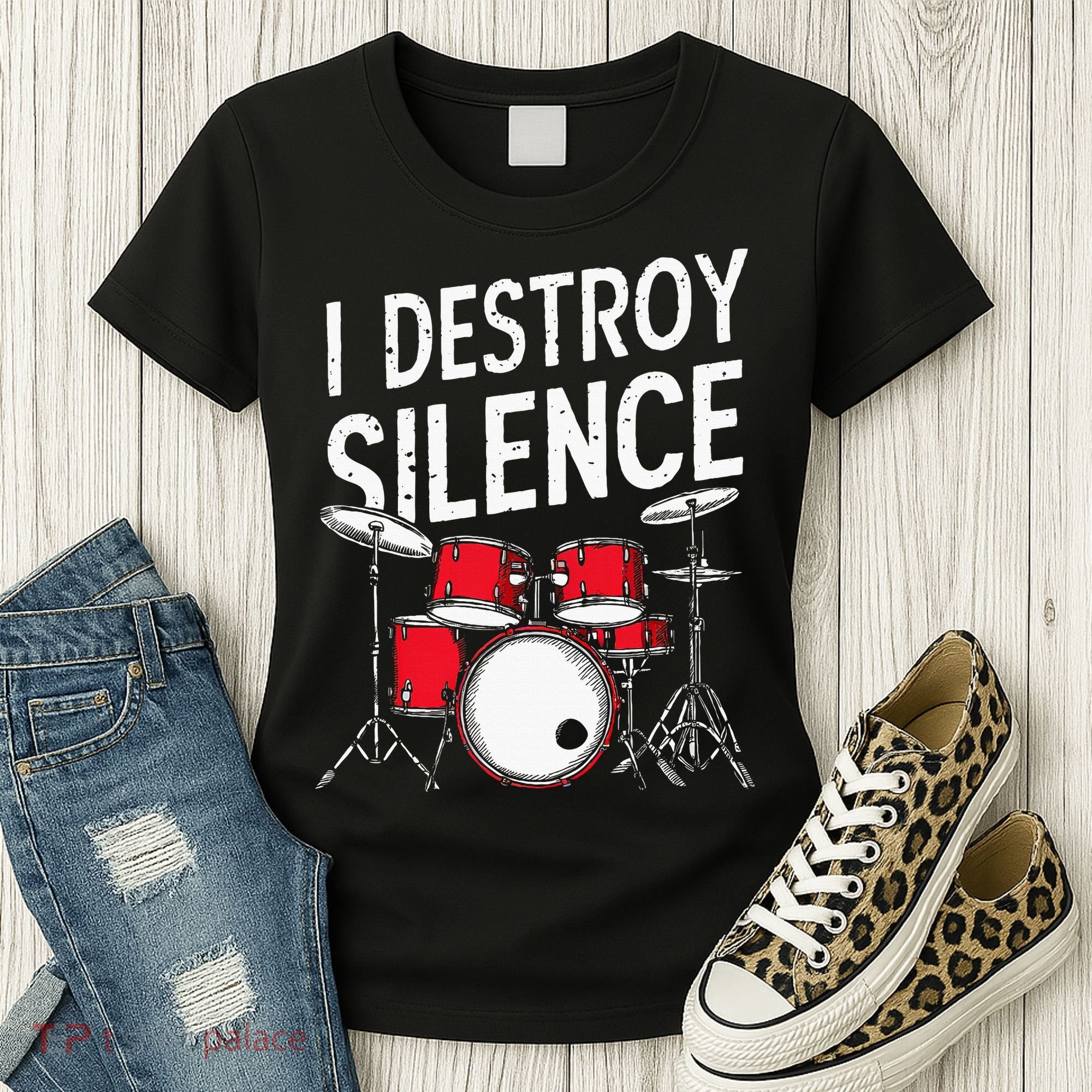 Drums & Percussion Rock Music Drummer Gift Women's T-Shirt