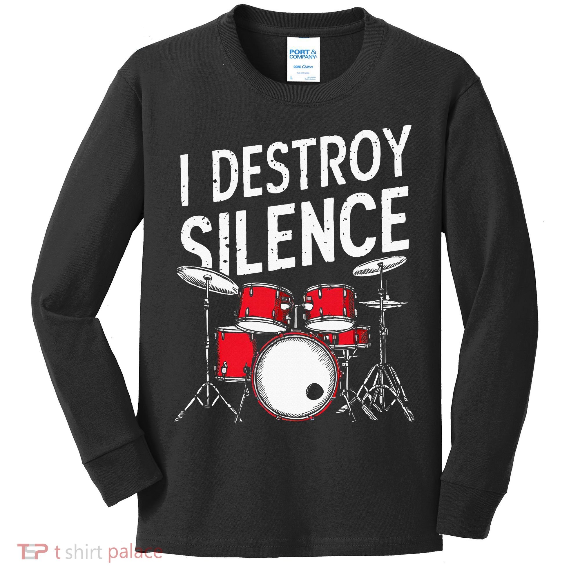 Drums & Percussion Rock Music Drummer Gift Kids Long Sleeve Shirt