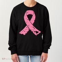 Distressed Pink Ribbon, Breast Cancer Women's Sweatshirt thumb 0