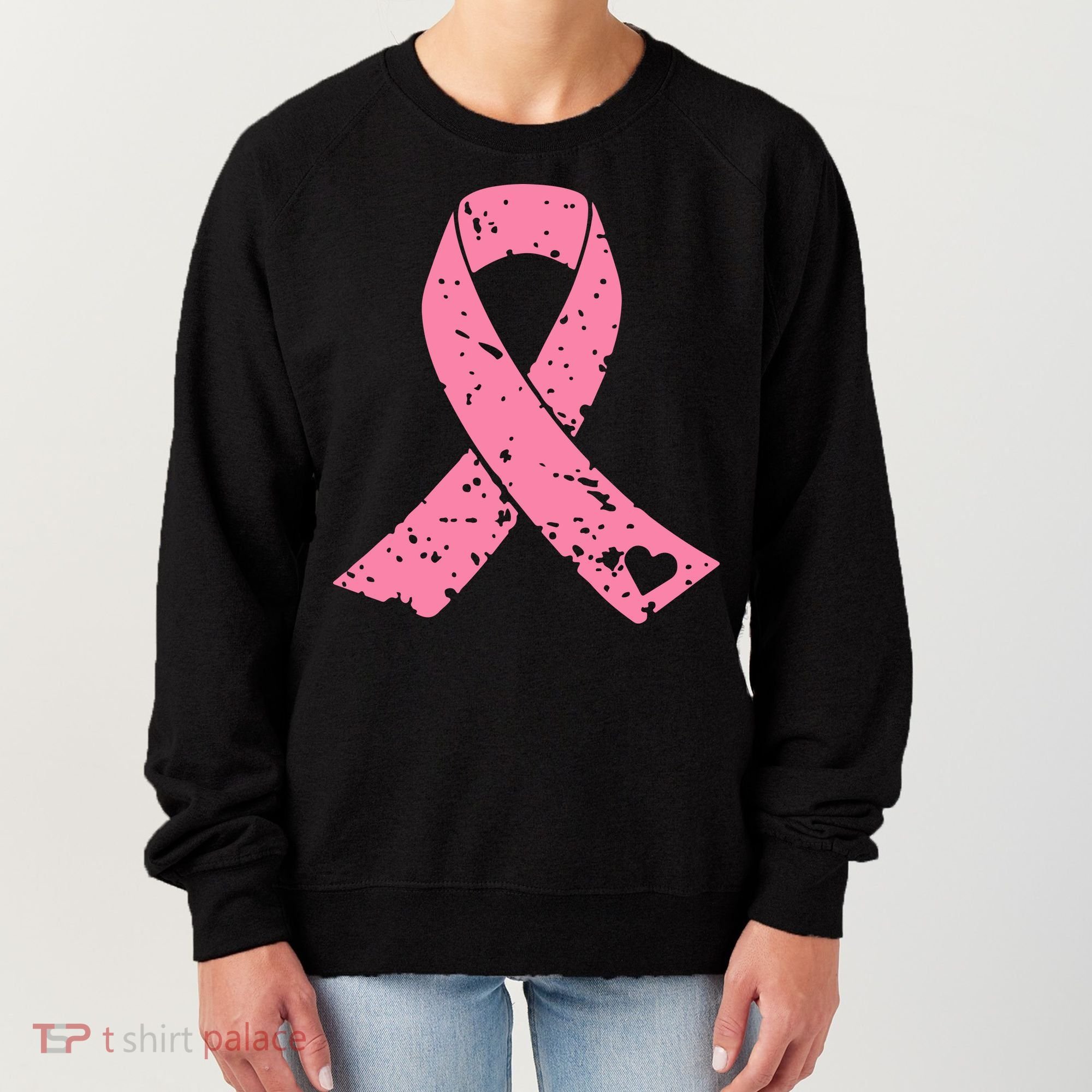 Distressed Pink Ribbon, Breast Cancer Women's Sweatshirt
