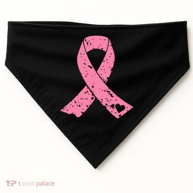 Distressed Pink Ribbon, Breast Cancer USA-Made Doggie Bandana