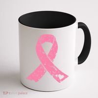 Distressed Pink Ribbon, Breast Cancer Coffee Mug thumb 1