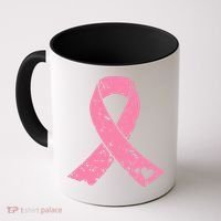 Distressed Pink Ribbon, Breast Cancer Coffee Mug thumb 0