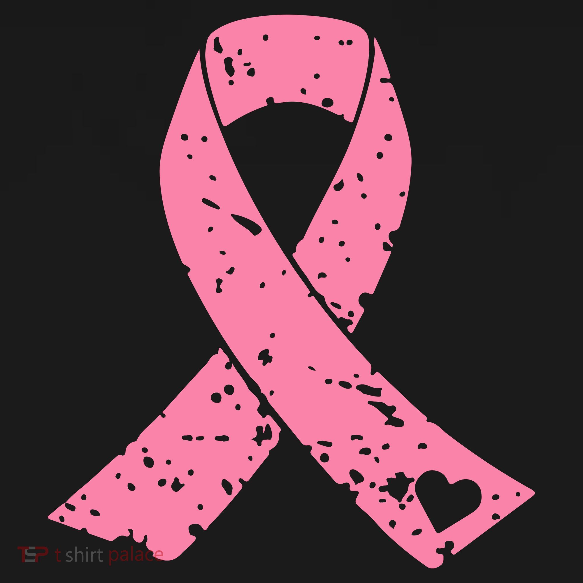 Distressed Pink Ribbon, Breast Cancer Polo