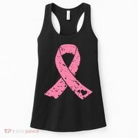 Distressed Pink Ribbon, Breast Cancer Women's Tank Top thumb 0