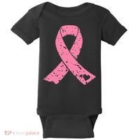Distressed Pink Ribbon, Breast Cancer Baby Bodysuit thumb 0
