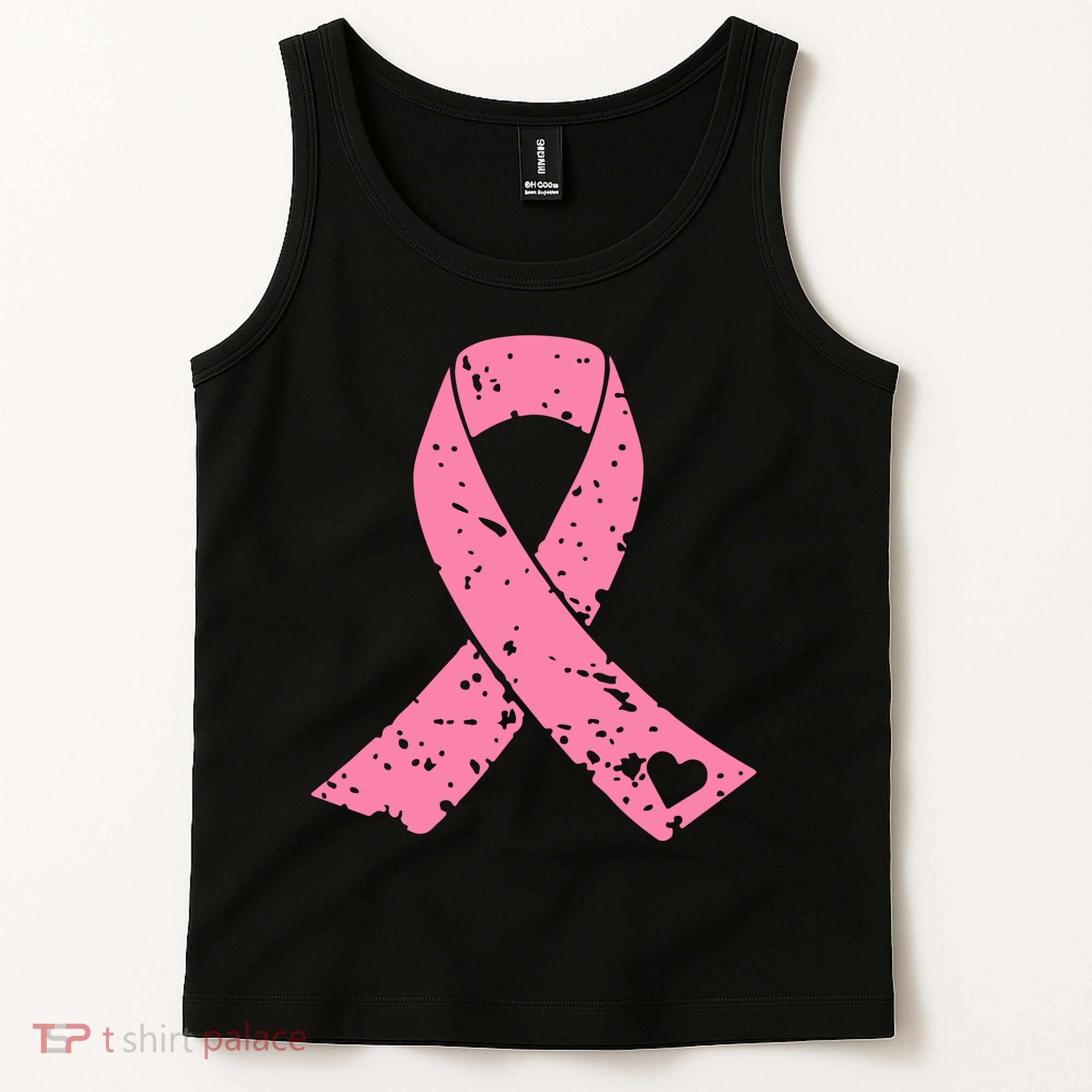 Distressed Pink Ribbon, Breast Cancer Tank Top