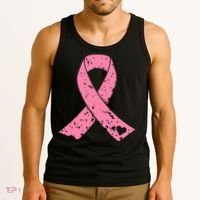 Distressed Pink Ribbon, Breast Cancer Tank Top thumb 3