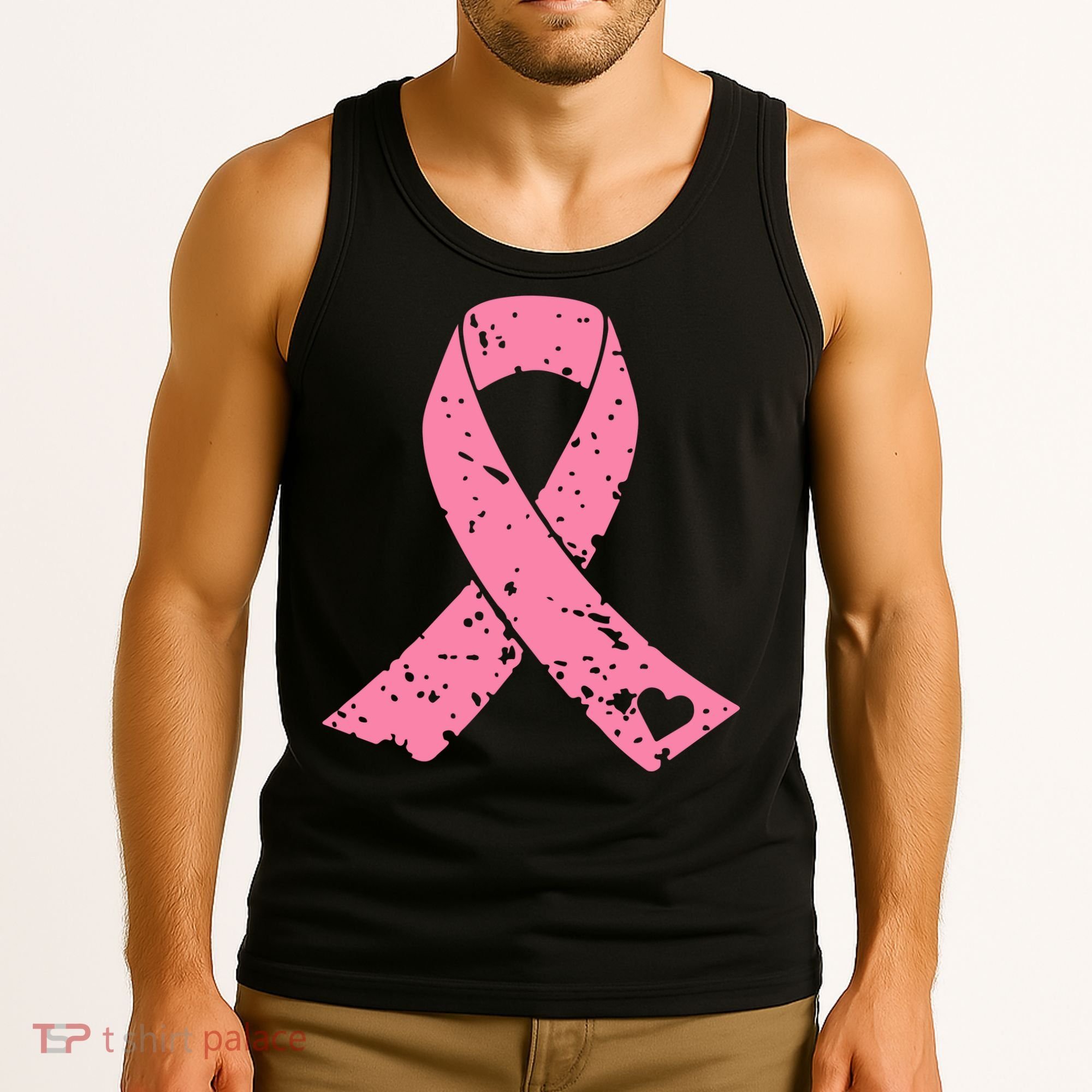 Distressed Pink Ribbon, Breast Cancer Tank Top