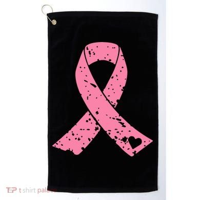 Distressed Pink Ribbon, Breast Cancer Golf Towel