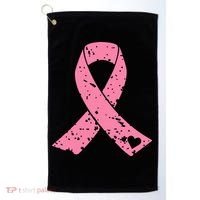 Distressed Pink Ribbon, Breast Cancer Golf Towel thumb 0