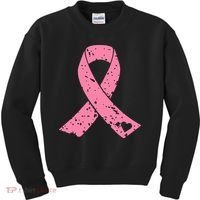 Distressed Pink Ribbon, Breast Cancer Kids Sweatshirt thumb 0
