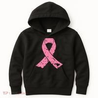 Distressed Pink Ribbon, Breast Cancer Kids Hoodie thumb 0