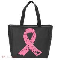 Distressed Pink Ribbon, Breast Cancer Tote Bag thumb 0