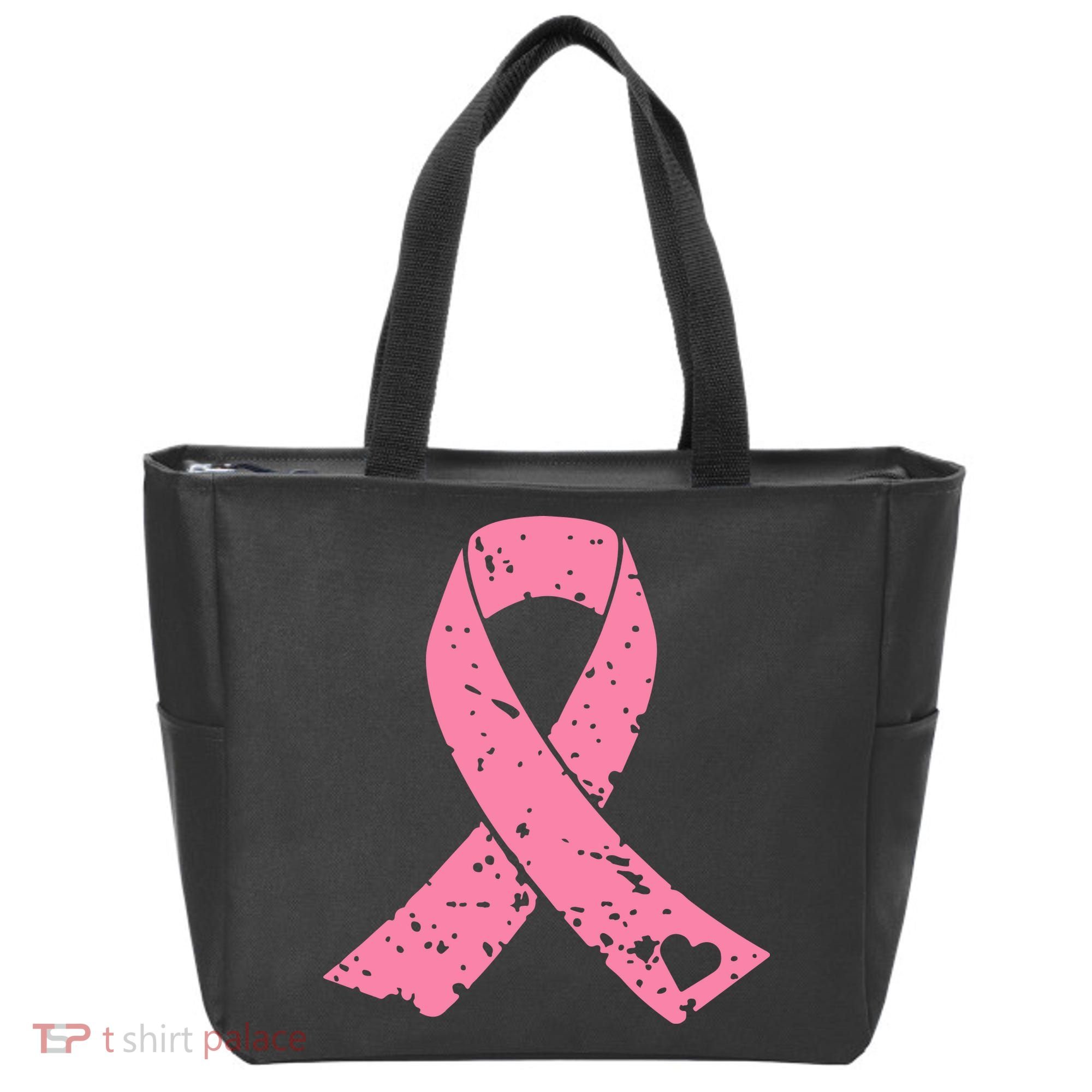 Distressed Pink Ribbon, Breast Cancer Tote Bag