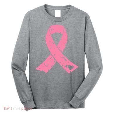 Distressed Pink Ribbon, Breast Cancer Long Sleeve Shirt