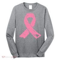 Distressed Pink Ribbon, Breast Cancer Long Sleeve Shirt thumb 0
