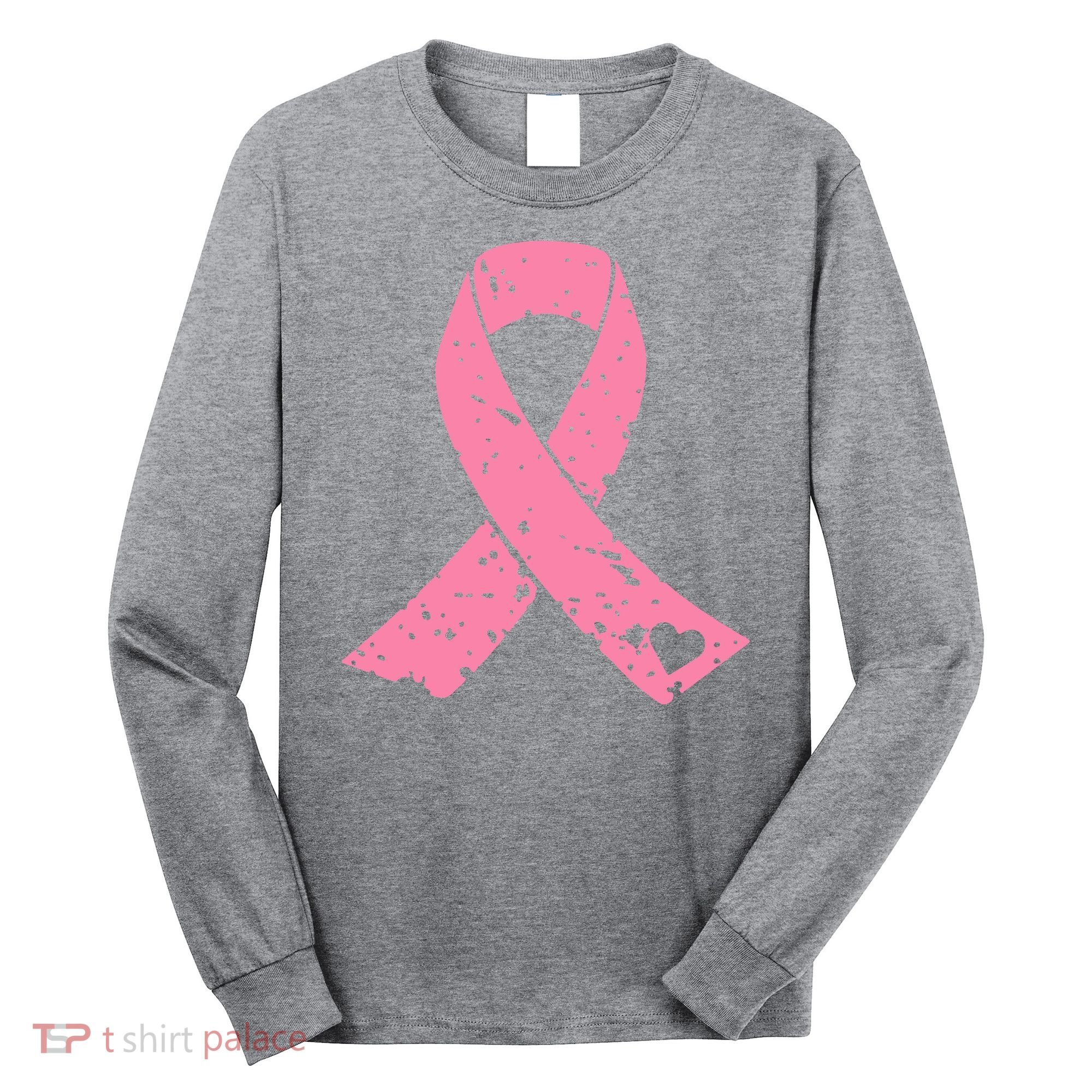 Distressed Pink Ribbon, Breast Cancer Long Sleeve Shirt