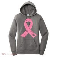 Distressed Pink Ribbon, Breast Cancer Women's Hoodie thumb 0