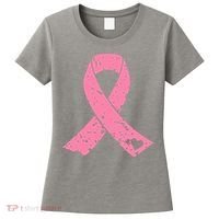 Distressed Pink Ribbon, Breast Cancer Women's T-Shirt thumb 0