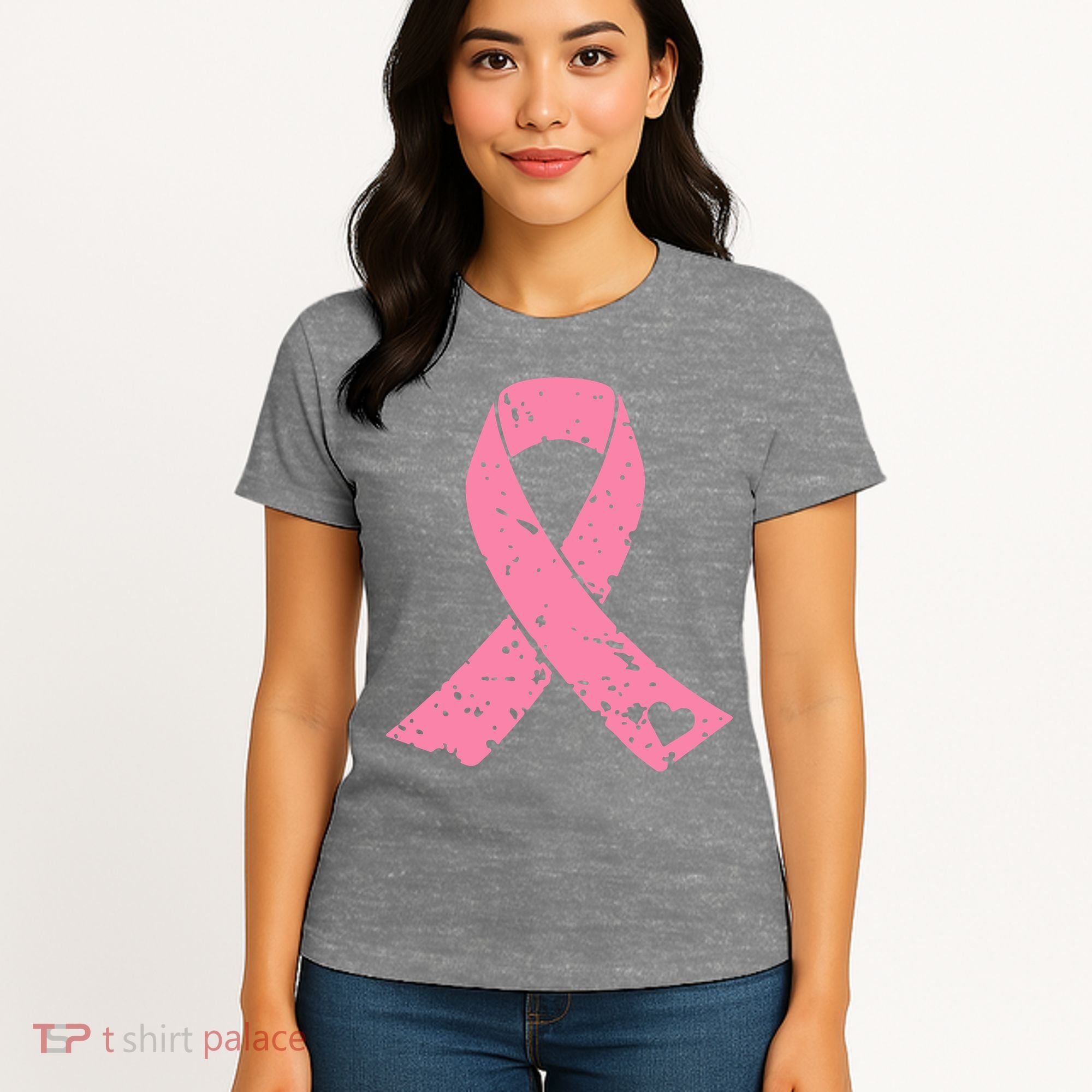 Distressed Pink Ribbon, Breast Cancer Women's T-Shirt