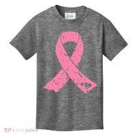 Distressed Pink Ribbon, Breast Cancer Kids T-Shirt thumb 0