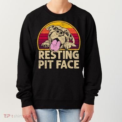 Dog Pitbull Resting Pit Face Funny Gift For Pitbull Lovers Gift Women's Sweatshirt